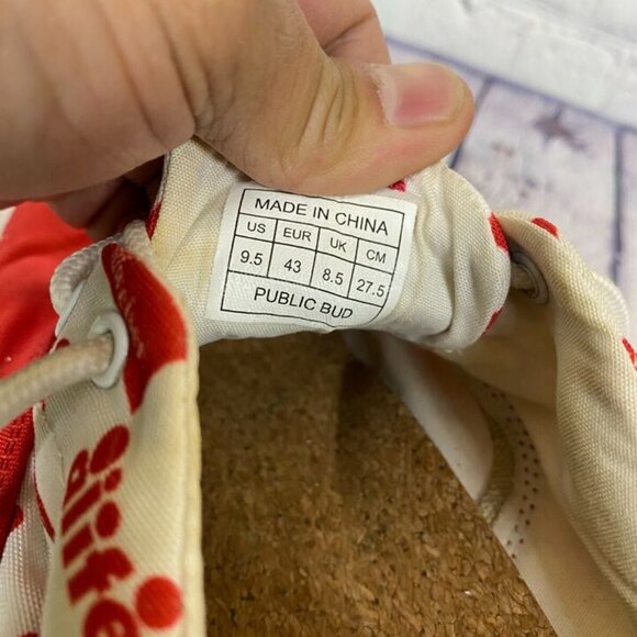 Alife Shoes Budweiser Sneakers Men Size 9.5 Red White Bud King of Beers - Picture 6 of 11